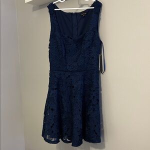 City Studio Deep Blue Lace Mini Dress